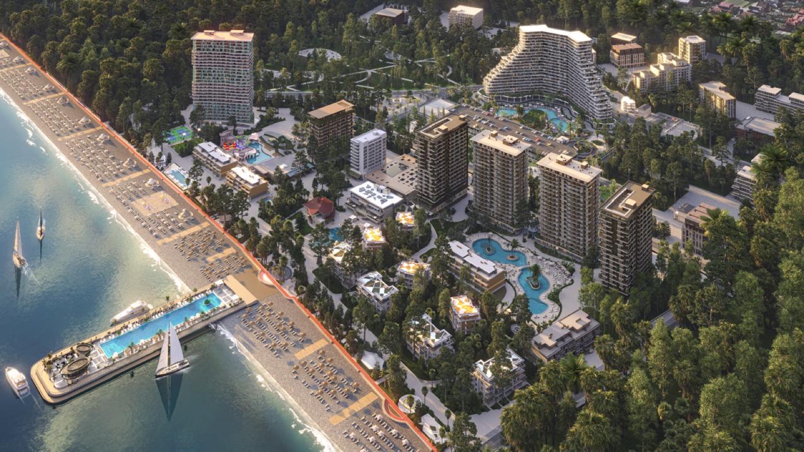 Расположение Dreamland на побережье